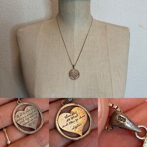 sterling silver 925 Sylvia Browne Spiritual jewelry heart necklace chain